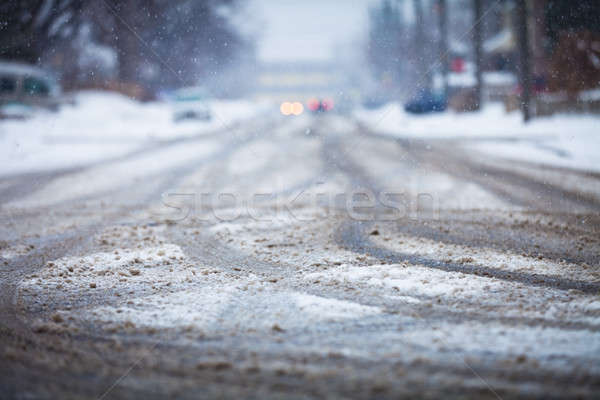 Carretera ruedas coche nieve urbanas color Foto stock © aetb