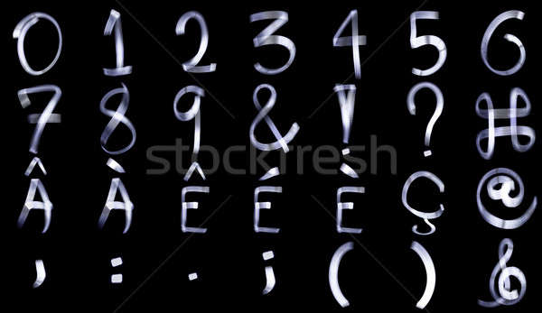 Luz pintura numeral alfabeto especial Foto stock © aetb
