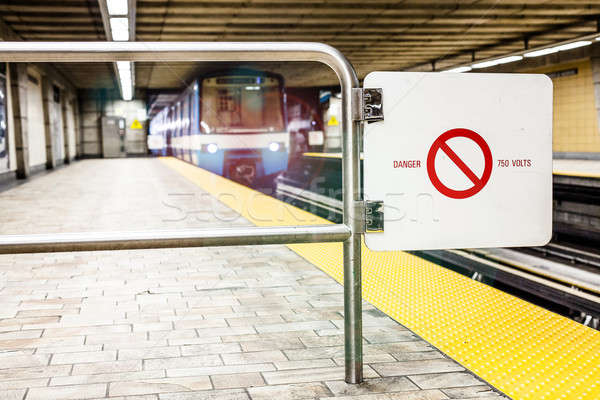 Moving subway train and Motion blur with Safety Interdiction Sig Stock photo © aetb