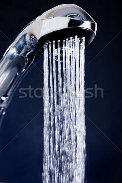 Kitchen faucet closeup in shower mode - drinking water Stock photo © aetb