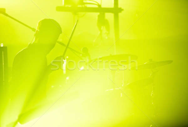 Drumer in silhouette Stock photo © aetb