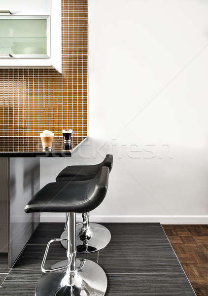 Modern Interior Room with beautiful Counter and Stools Stock photo © aetb