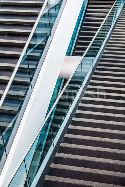 Modernen architektonisch Treppe Detail Innenraum Gebäude Stock foto © aetb