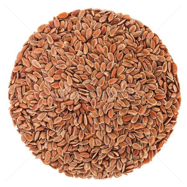 Perfect circle of Linseeds isolated on white Stock photo © aetb