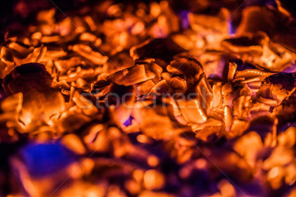 Fényes narancs fa tűzhely forró füst Stock fotó © aetb