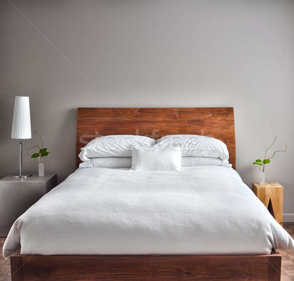 Beautiful Clean and Modern Bedroom Stock photo © aetb