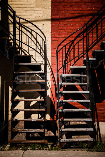 Symmetrical Staircases with two different colors Stock photo © aetb