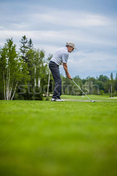 Golfista inicio espacio de la copia texto maduro campo de golf Foto stock © aetb