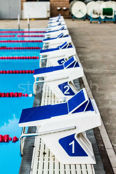 Olympic Pool Starting Blocks Stock photo © aetb