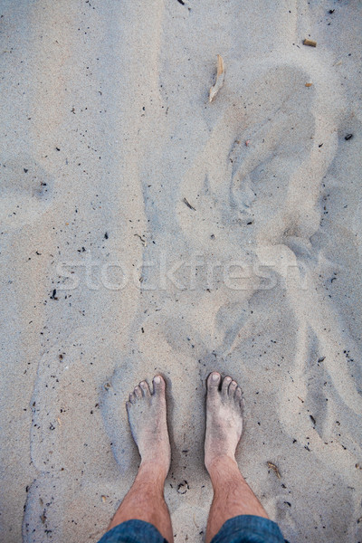 босиком ног песок природы мужчин путешествия Сток-фото © aetb