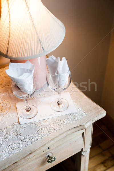 Welcome Card on a Bedside Table Stock photo © aetb
