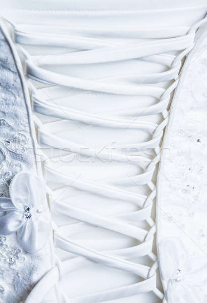 Back Laces of the Bride Wedding dress Stock photo © aetb