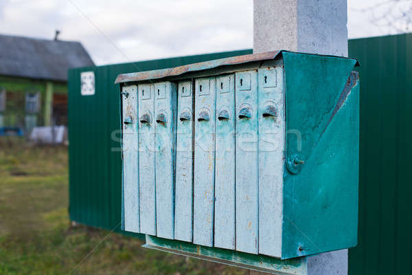 Stock photo: Old multiple mailbox