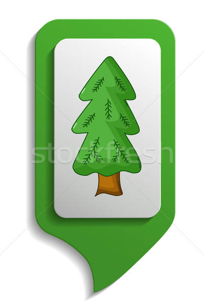 Map sign spruce tree icon, cartoon style Stock photo © Agatalina