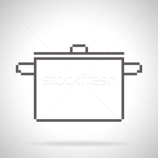 Saucepan icon, pixel art style Stock photo © Agatalina