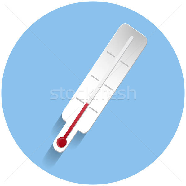 Termometre ikon kâğıt stil imzalamak mavi Stok fotoğraf © Agatalina