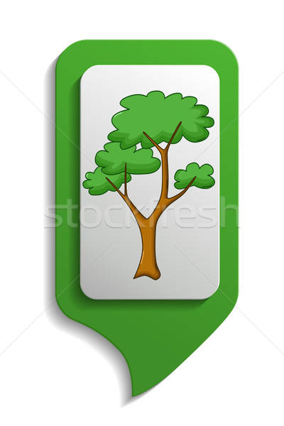 Map sign savanna tree icon, cartoon style Stock photo © Agatalina