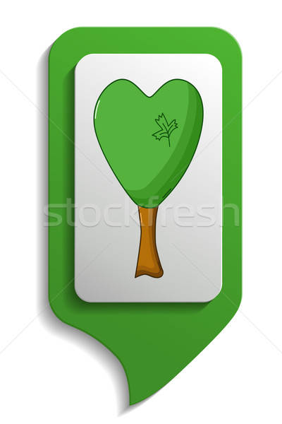 Map sign heard tree icon, cartoon style Stock photo © Agatalina
