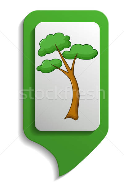 Map sign tree icon, cartoon style Stock photo © Agatalina