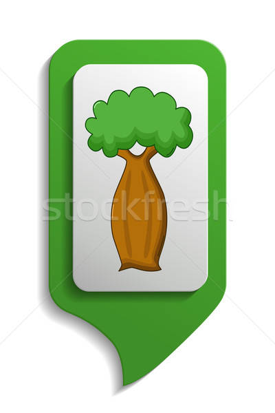 Map sign bottle tree icon, cartoon style Stock photo © Agatalina