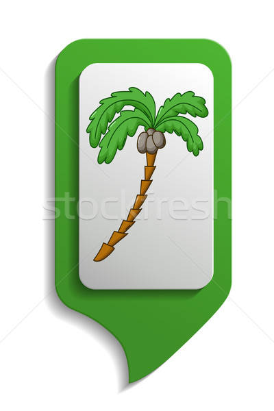 Carte signe palmier icône cartoon style Photo stock © Agatalina