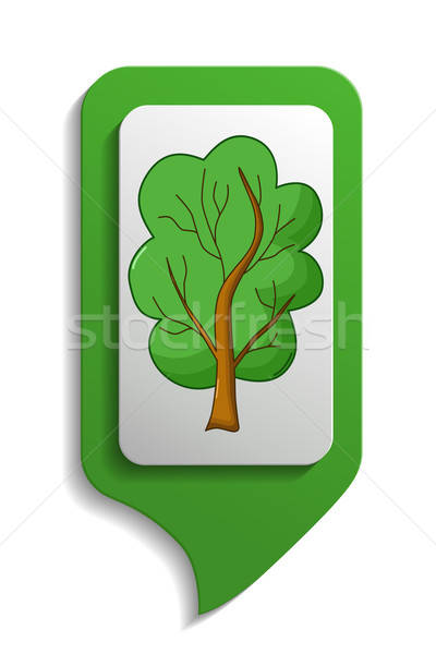 Map sign tree icon, cartoon style Stock photo © Agatalina