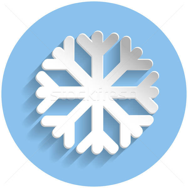 Snowflake icon, paper style Stock photo © Agatalina