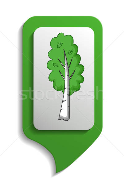 Map sign Birch tree icon, cartoon style Stock photo © Agatalina