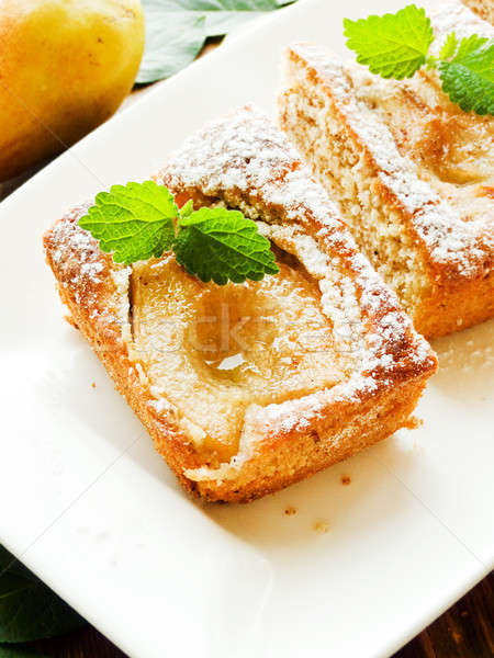 Süß Birne pie frischen gebacken seicht Stock foto © AGfoto