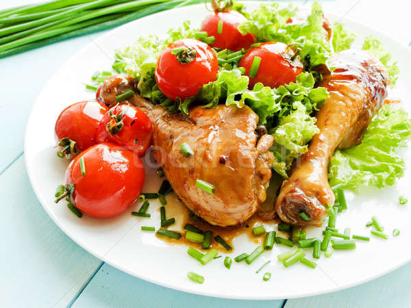 Baked chicken with veggies Stock photo © AGfoto