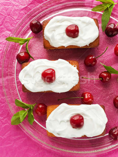 Stock fotó: Torták · kókusz · tejszínhab · édes · cseresznye · torta