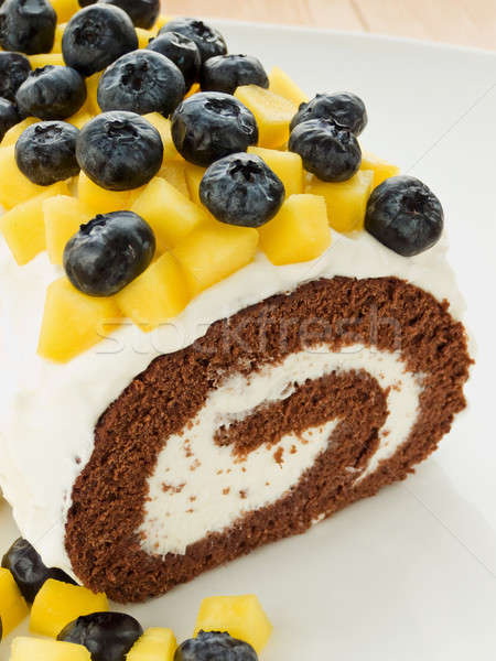 Berry roulade Stock photo © AGfoto