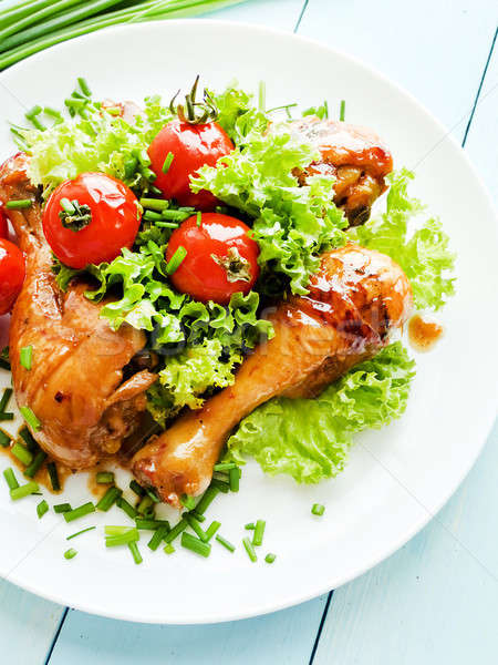 Baked chicken with veggies Stock photo © AGfoto