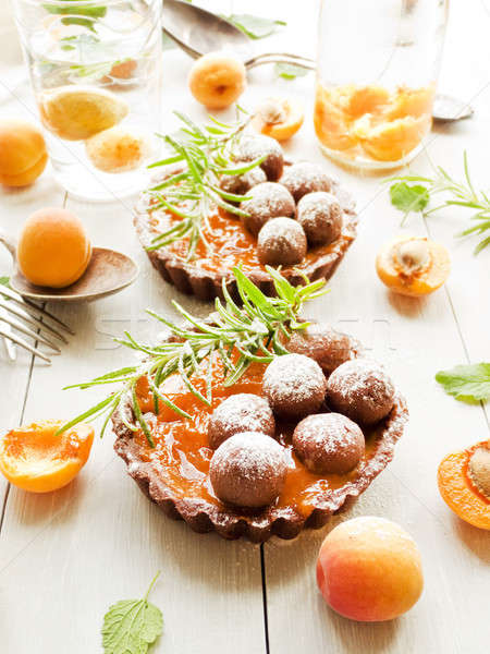 Tarts with apricot jam Stock photo © AGfoto