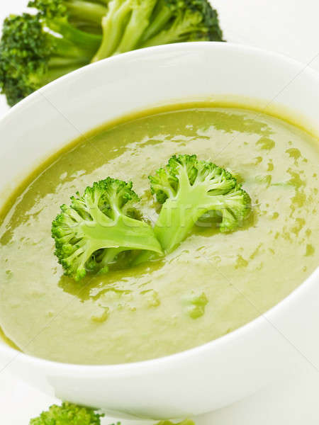ストックフォト: スープ · ボウル · 緑 · ブロッコリー · 浅い