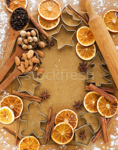 Noel kurabiye baharatlar fındık kış Stok fotoğraf © AGfoto
