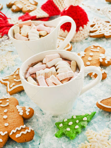 Heißen süß seicht Schnee Schokolade Stock foto © AGfoto