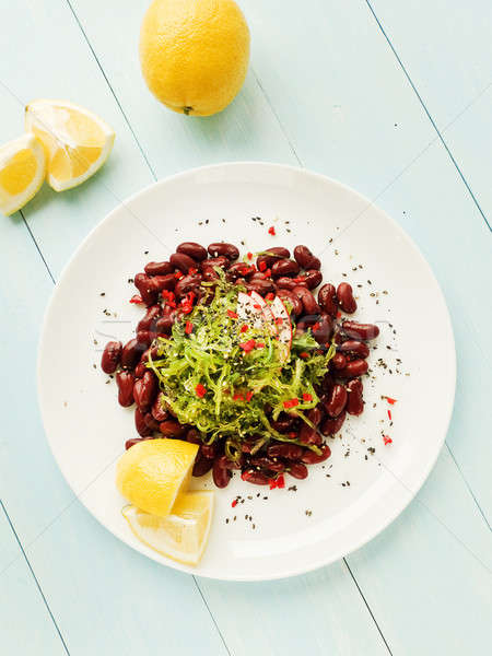 Foto stock: Salada · japonês · vermelho · feijões · limão · pimenta