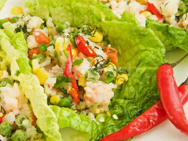 Rice with vegetables Stock photo © AGfoto
