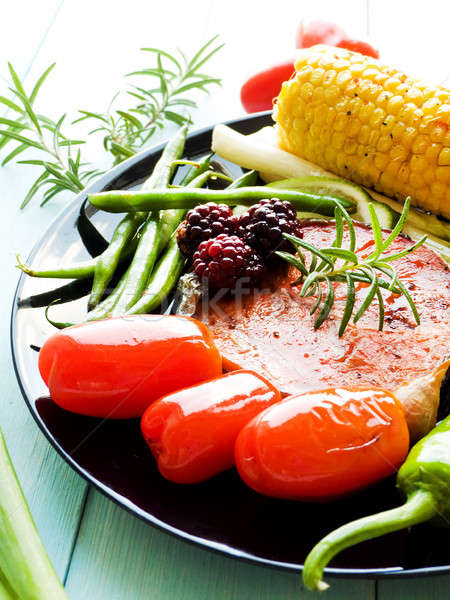 Pink salmon steaks Stock photo © AGfoto