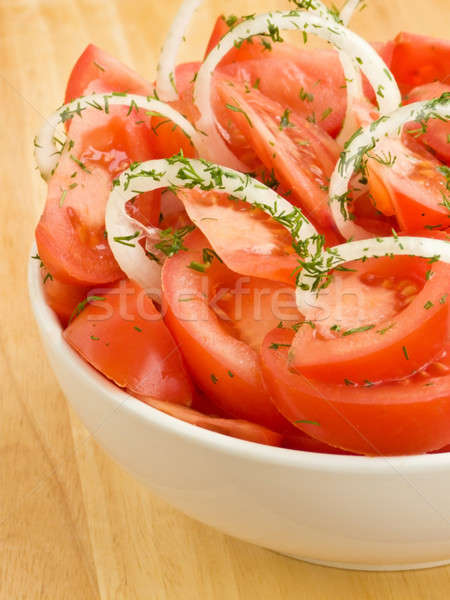 Insalata bianco ciotola fresche pomodori poco profondo Foto d'archivio © AGfoto