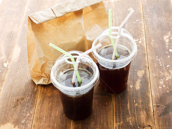 Coffee in plastic glass Stock photo © AGfoto