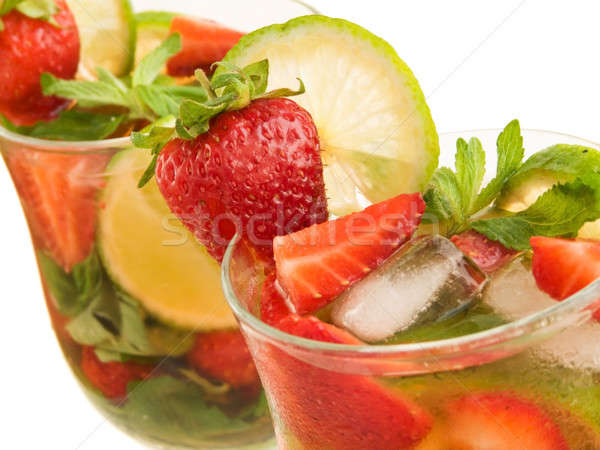 Strawberry-lime mojito Stock photo © AGfoto