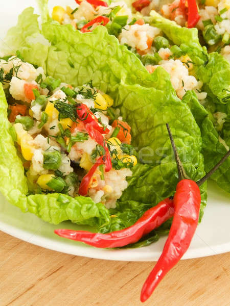 Rice with vegetables Stock photo © AGfoto
