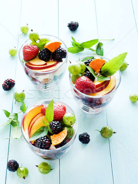 Summer berry parfait Stock photo © AGfoto