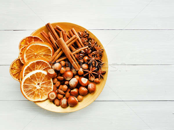 Christmas spices background Stock photo © AGfoto