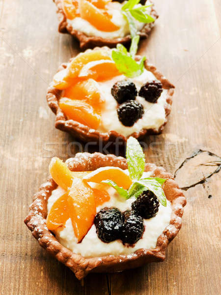 Tartlets with cheese and berries Stock photo © AGfoto