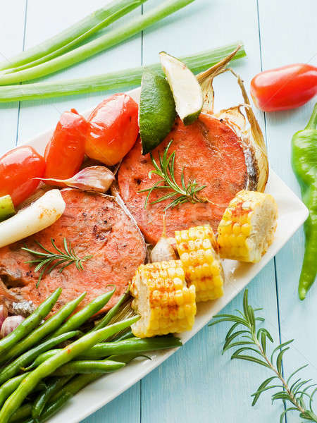 Pink salmon steaks Stock photo © AGfoto