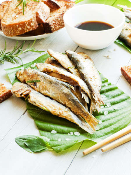 Fried crispy anchovy Stock photo © AGfoto
