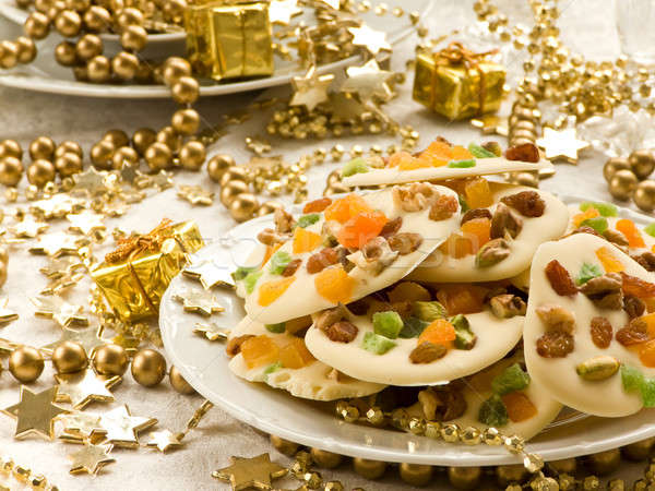 шоколадом десерта домашний белый Cookies украшенный Сток-фото © AGfoto